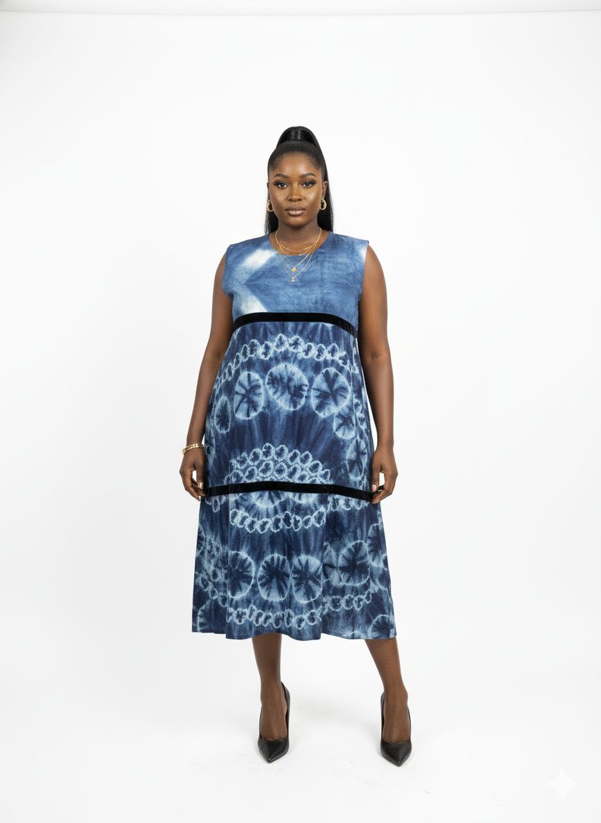 BF 2print Adire dress