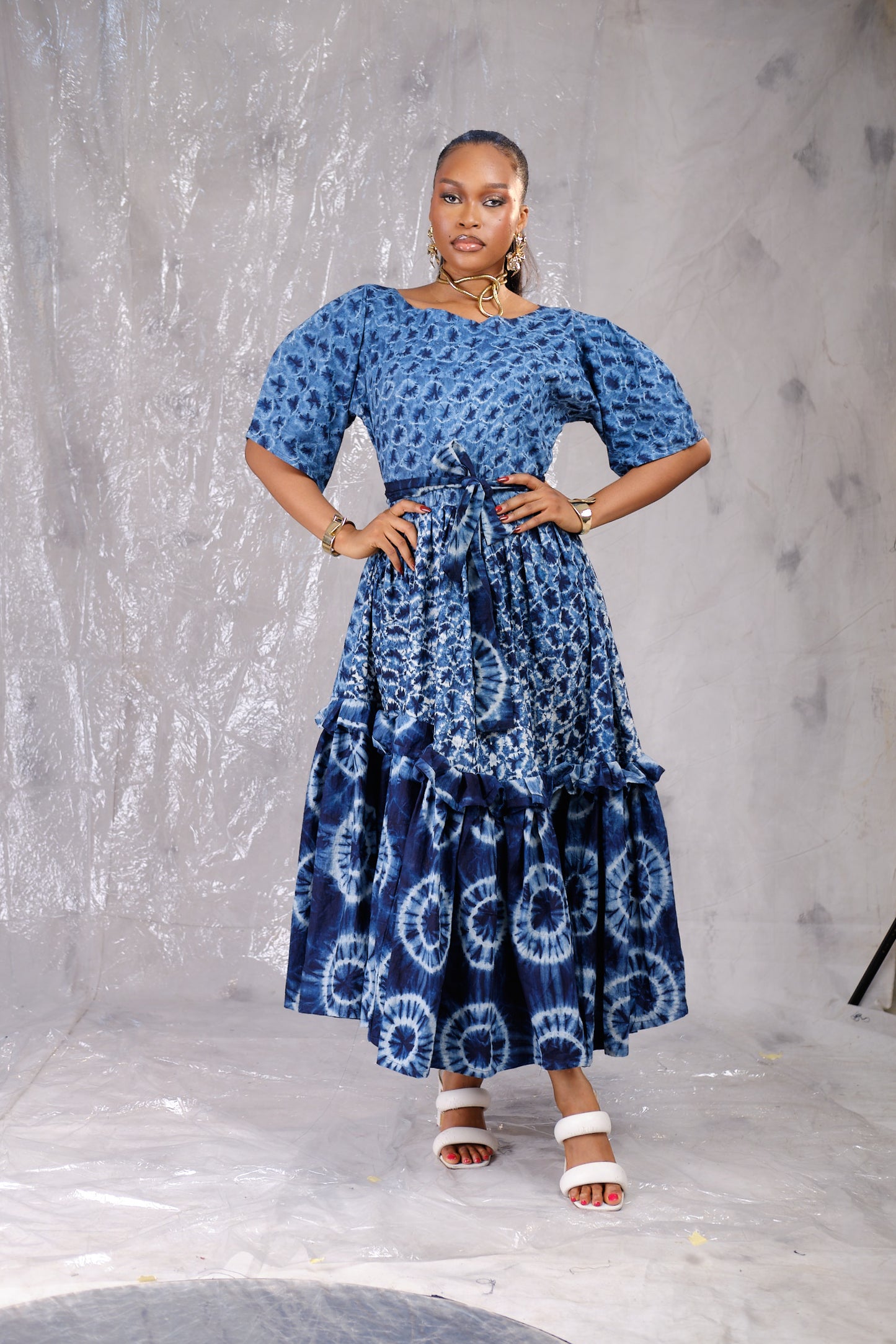 Kikelomo Barrel Sleeve Dress