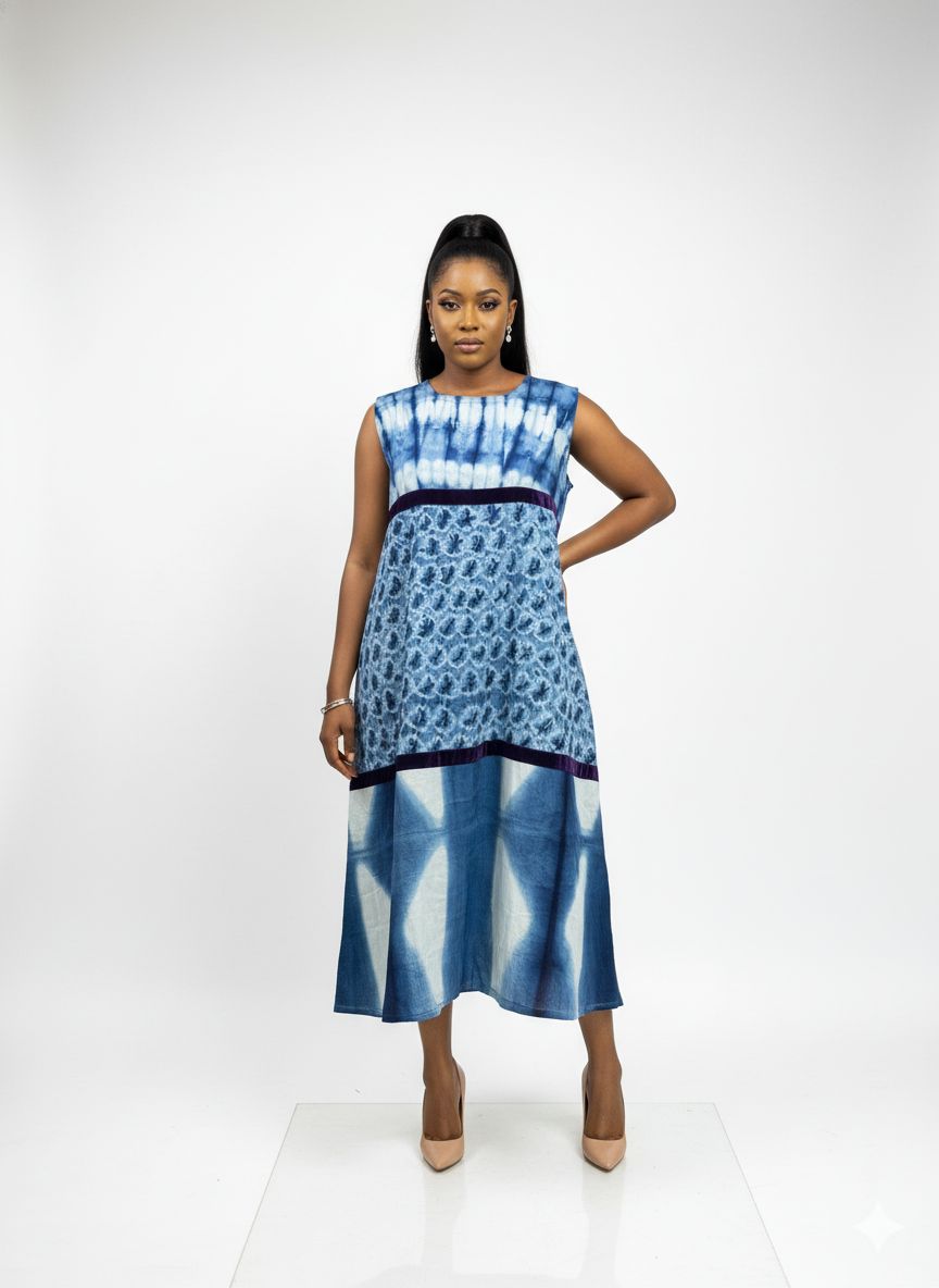 BF 2print Adire dress