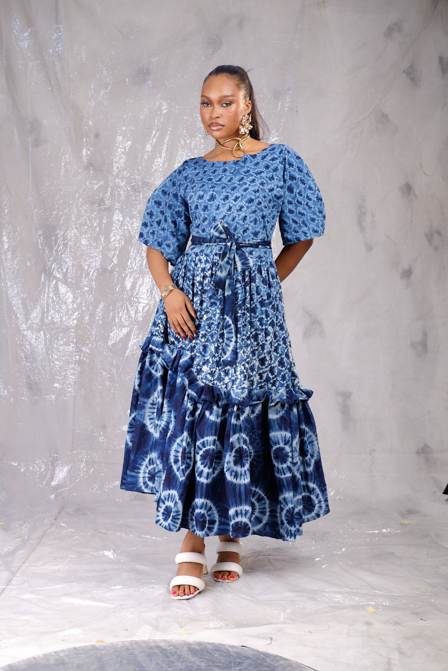 Kikelomo Barrel Sleeve Dress
