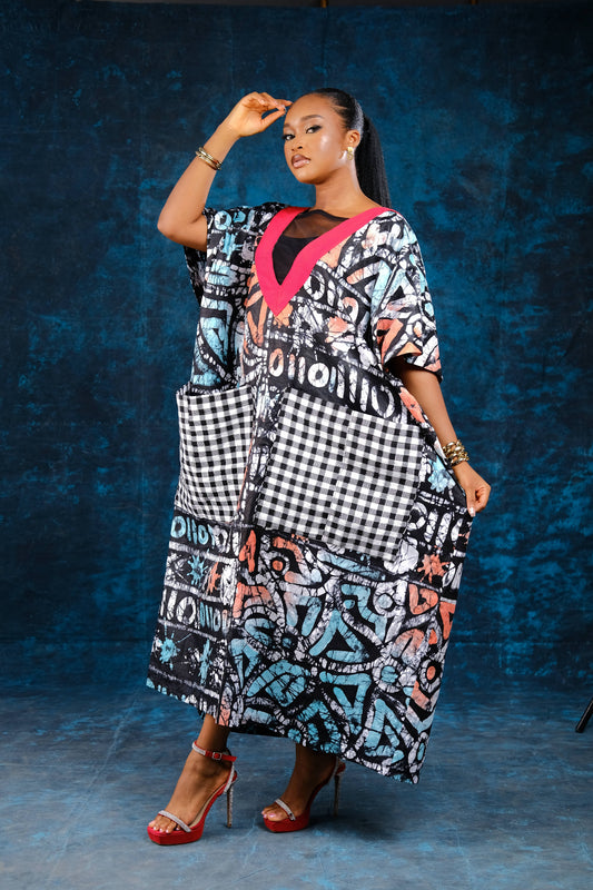 Yetunde Adire Kaftan Dress