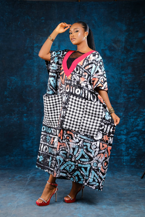 Yetunde Adire Kaftan Dress