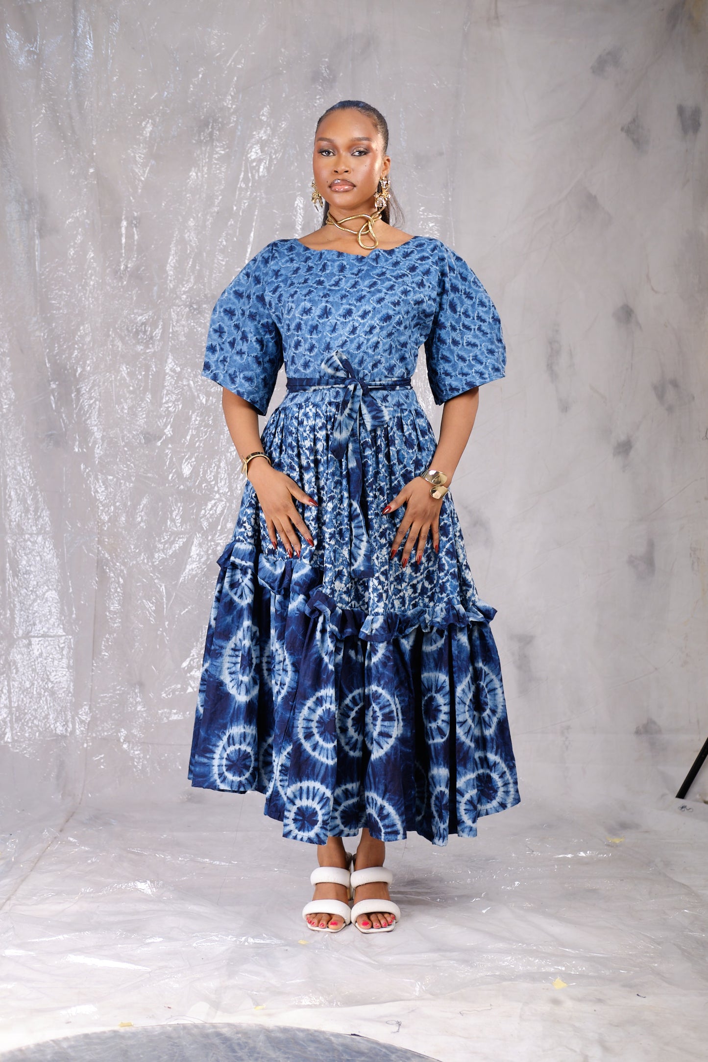 Kikelomo Barrel Sleeve Dress