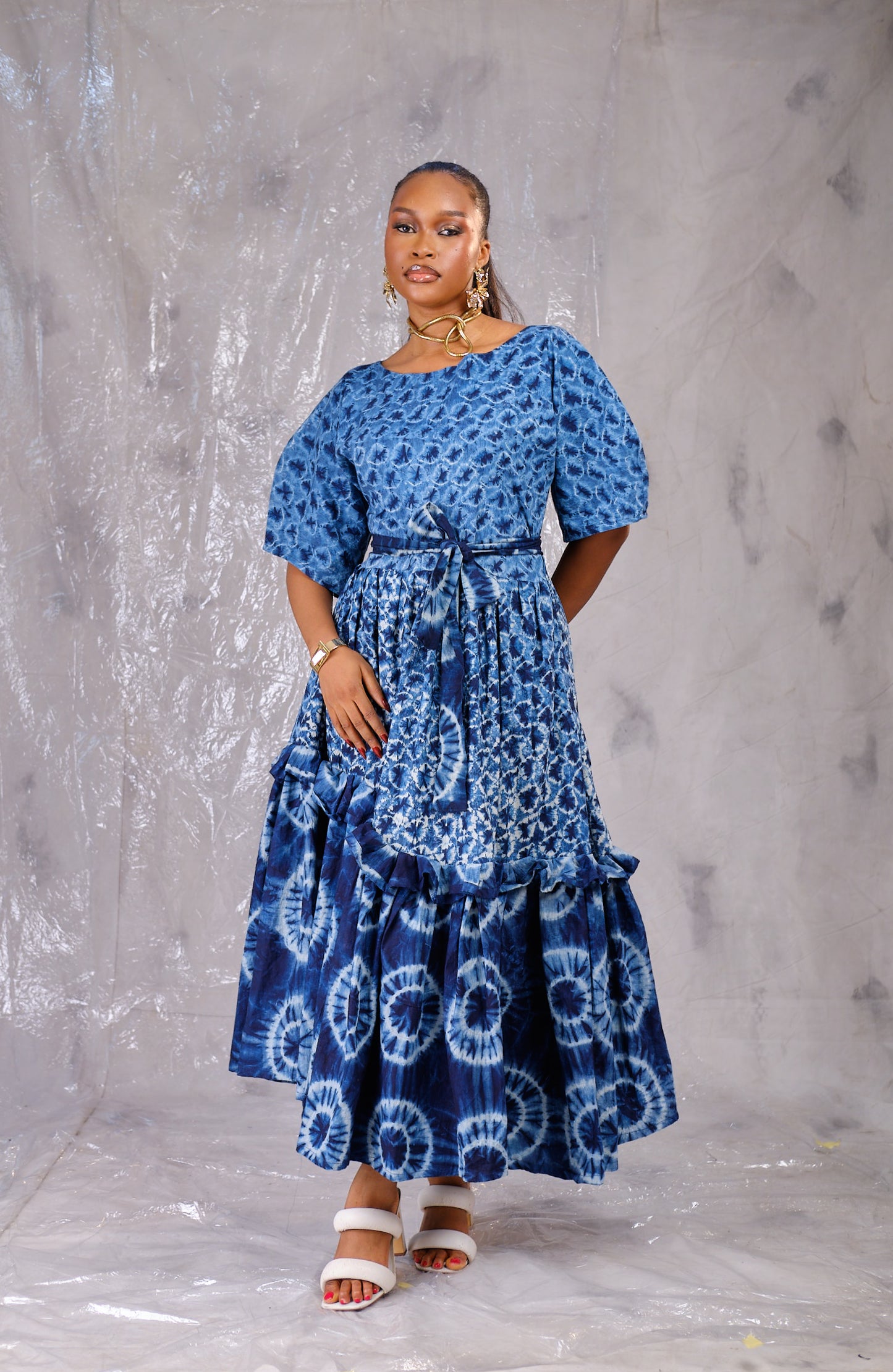 Kikelomo Barrel Sleeve Dress