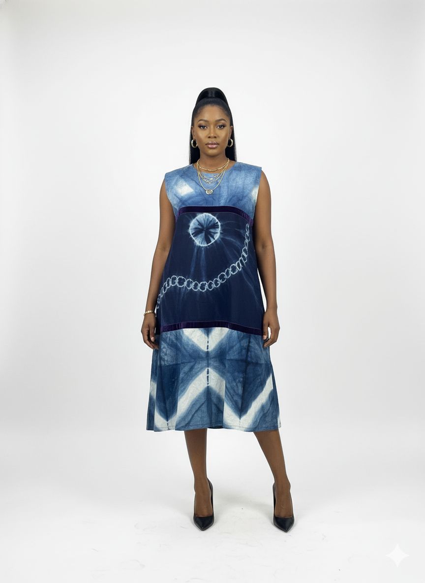 BF 2print Adire dress