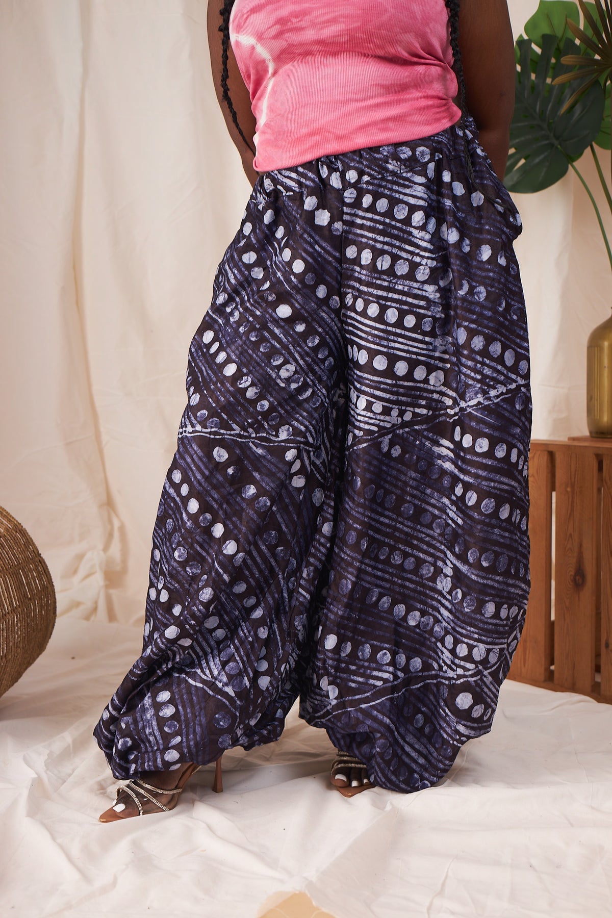 Safi Adire Balloon Pants – Blue