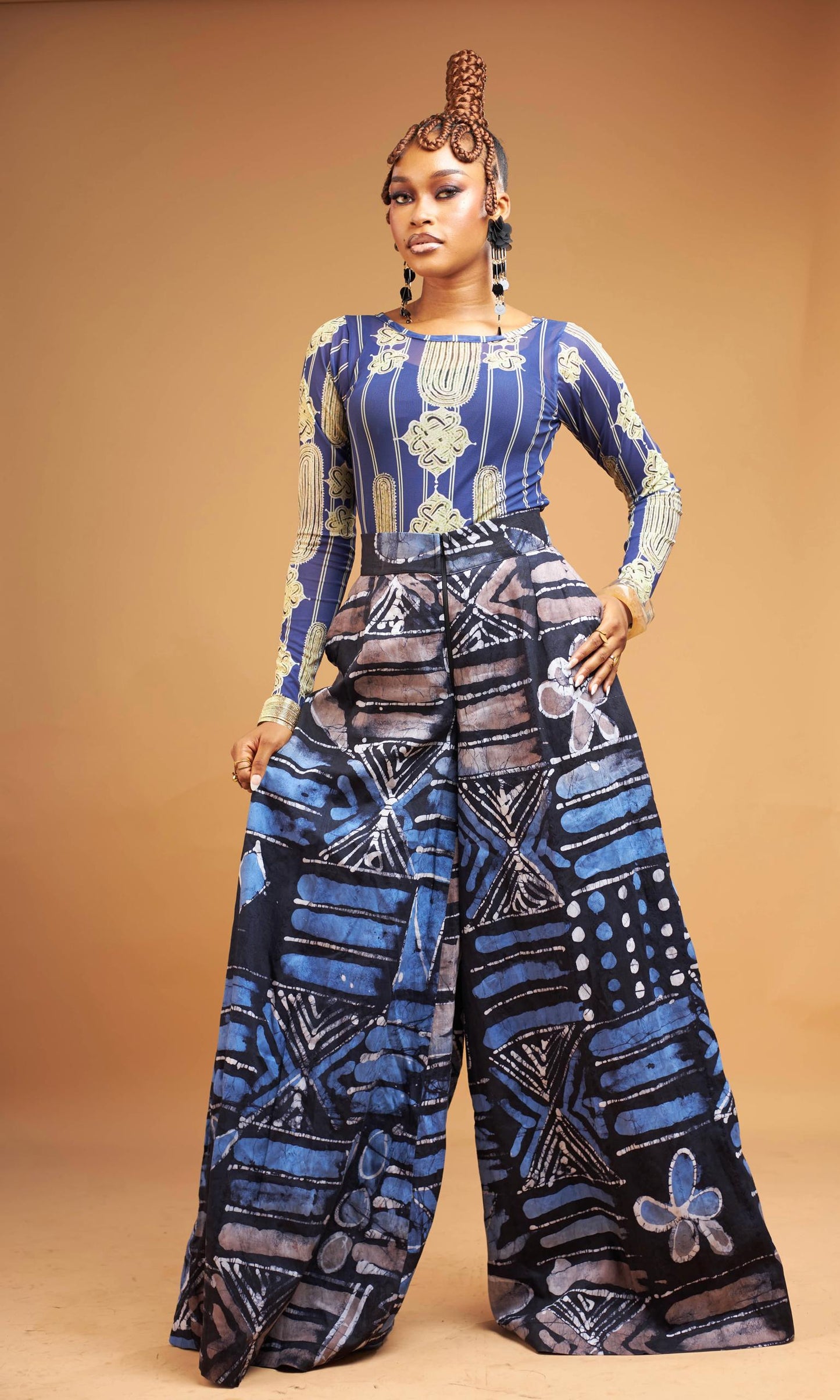 Amarachi Set – Mesh Top & Long Flared Pants