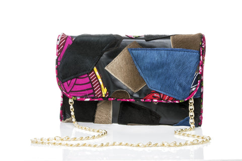 “Mix Match Ankara” Clutch (LEATHER)