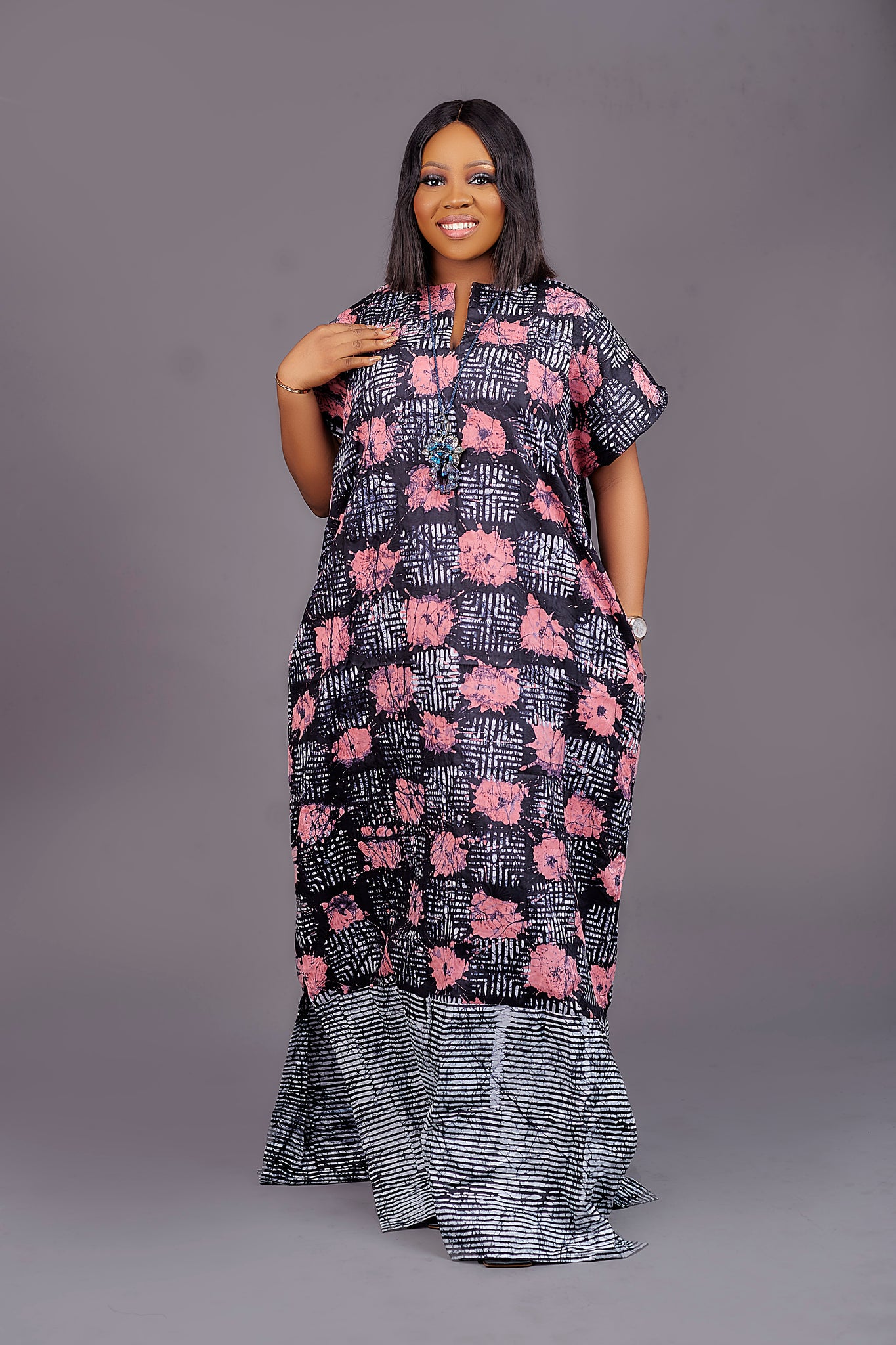 Cindy Kaftan Adire Dress