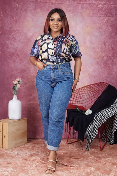 Abefe patch Adire shirt