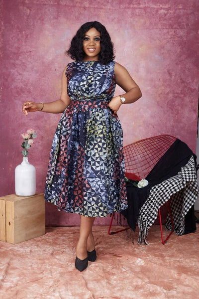 Imade Adire skirt & cropped wrap top