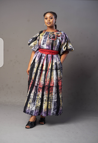 Asabi Bubble Sleeve Dress